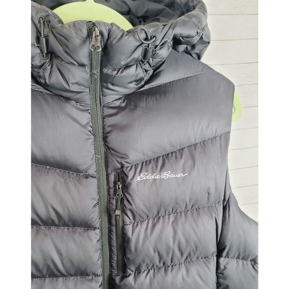 EDDIE BAUER 800 GOOSE DOWN FILLED VEST IN BLACK, SZ 2XL - Picture 3 of 15